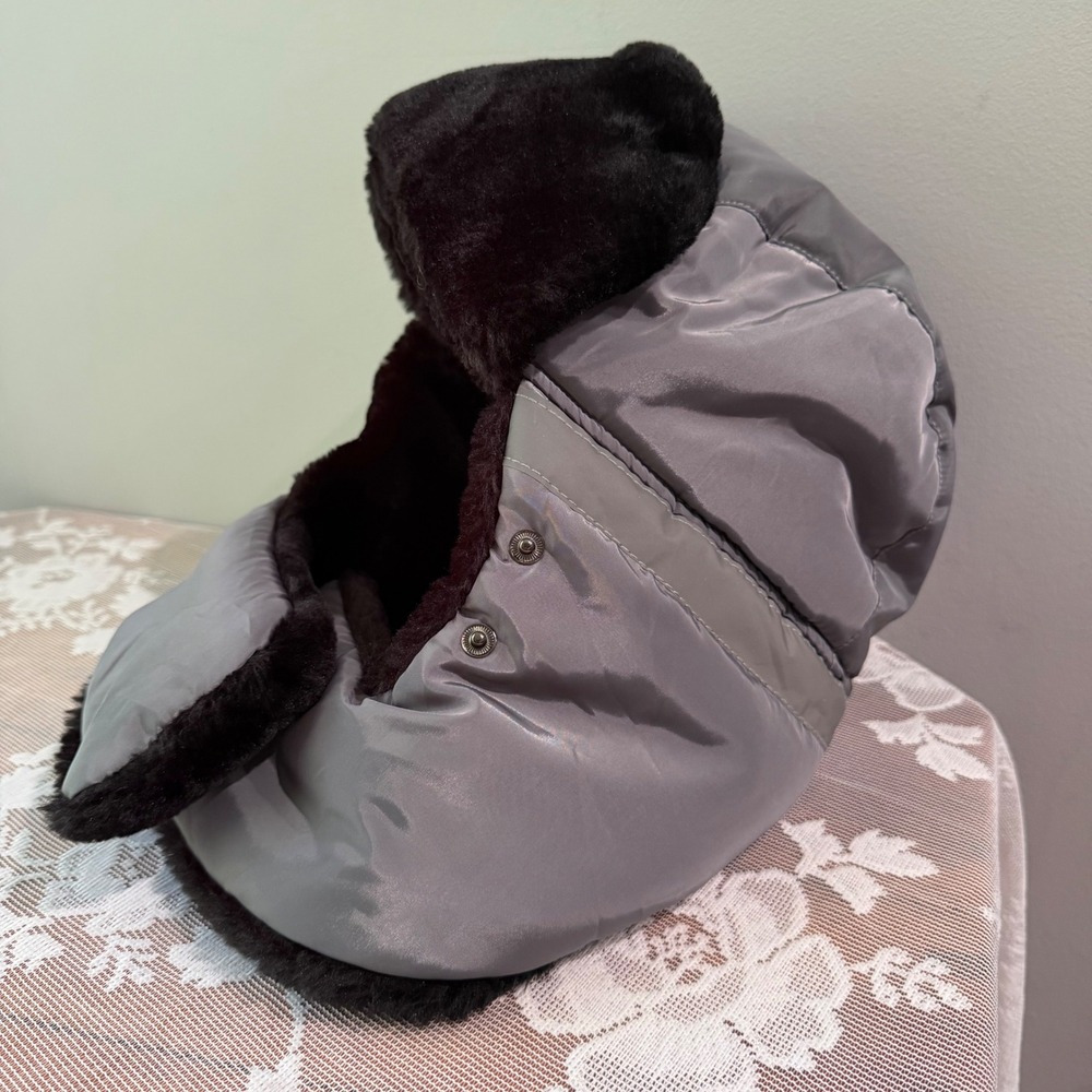 Mysuntown Trapper‎ Hat Unisex One Size Gray Excellent Faux Fur Padded Ear Flaps